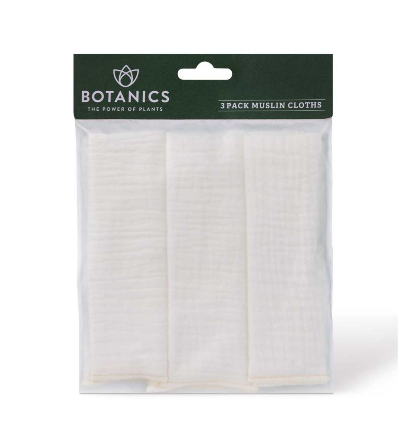 Botanics Organic Cotton Muslin Cloths 3 Pack - British product