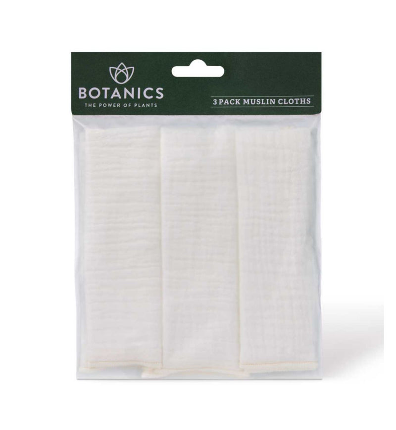 Botanics Organic Cotton Muslin Cloths 3 Pack - British product