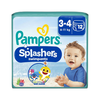 Boots Pampers Splashers Baby Shark Edition Disposable Swim Nappy Pants, Size 3 (6-11kg), 12 Count- Buy online at McGrocer