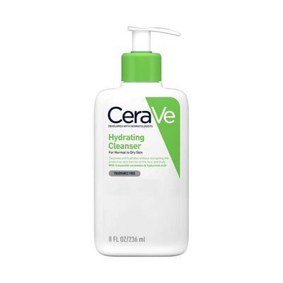 Boots CeraVe Hydrating Cleanser med Hyaluronsyre Normal til Tørr Hud Ansiktsrens 236ml - Kjøp online hos McGrocer