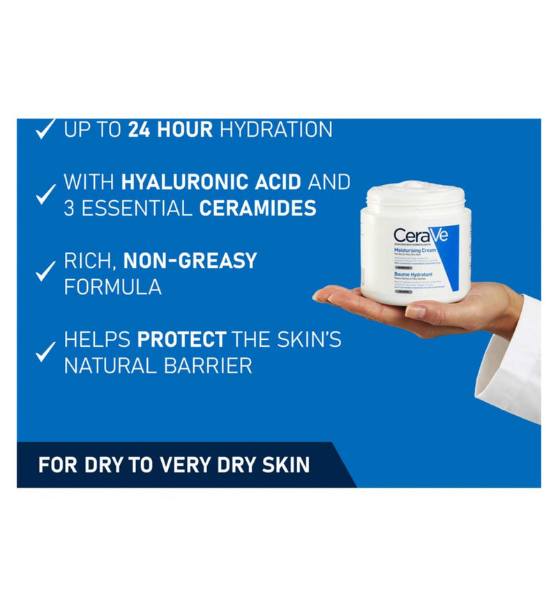 CeraVe Moisturising Cream Pot Hyaluronic Acid Ceramides 454g - British product