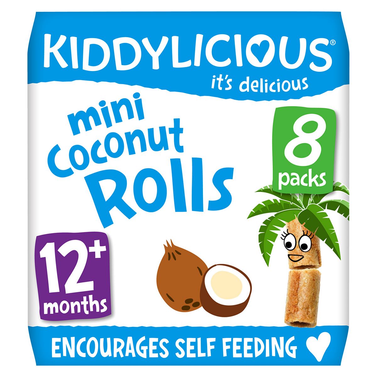 Kiddylicious Mini Coconut Rolls, infant snack, 12 months+, multipack, 8x6.8g GOODS Boots   