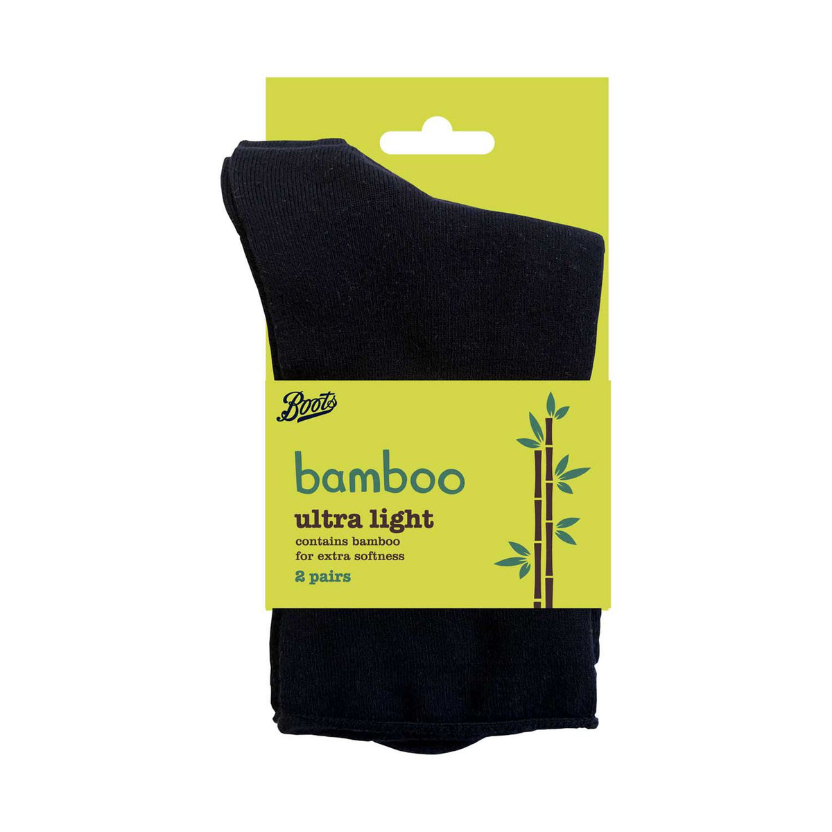 Boots bamboo socks 2 pack black size 4-7 (British brand)
