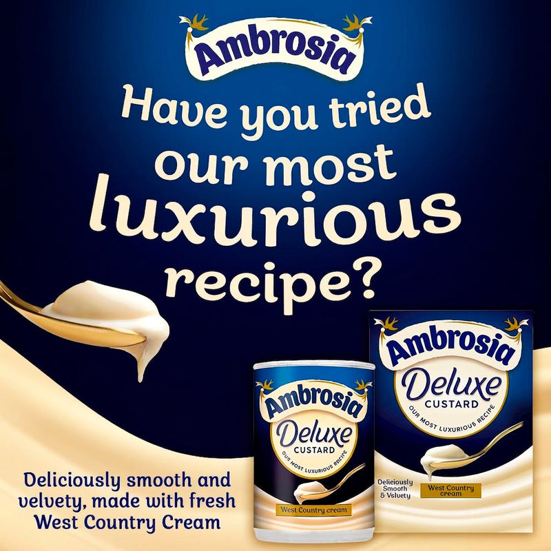 Ambrosia mini custard pots 6x55g lunchbox snack, imported from the UK