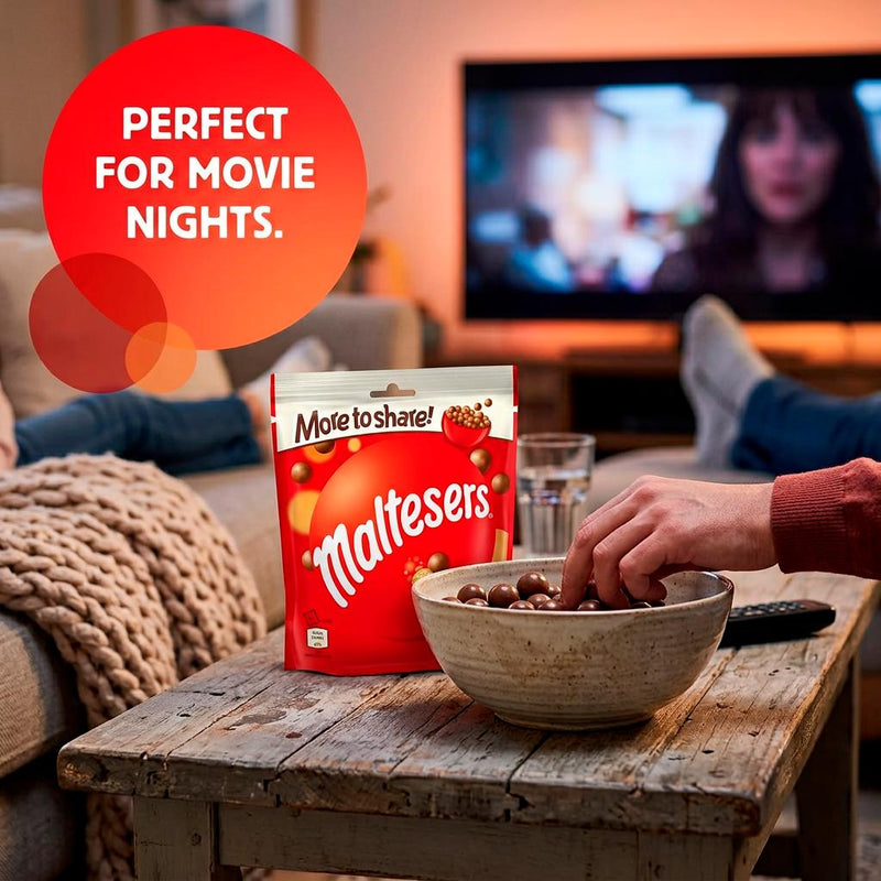 Maltesers milk chocolate honeycomb sharing pouch bag 158g, UK version