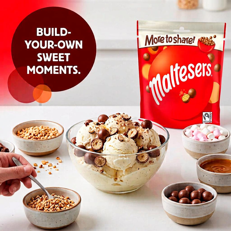 Maltesers milk chocolate honeycomb sharing pouch bag 158g, UK version