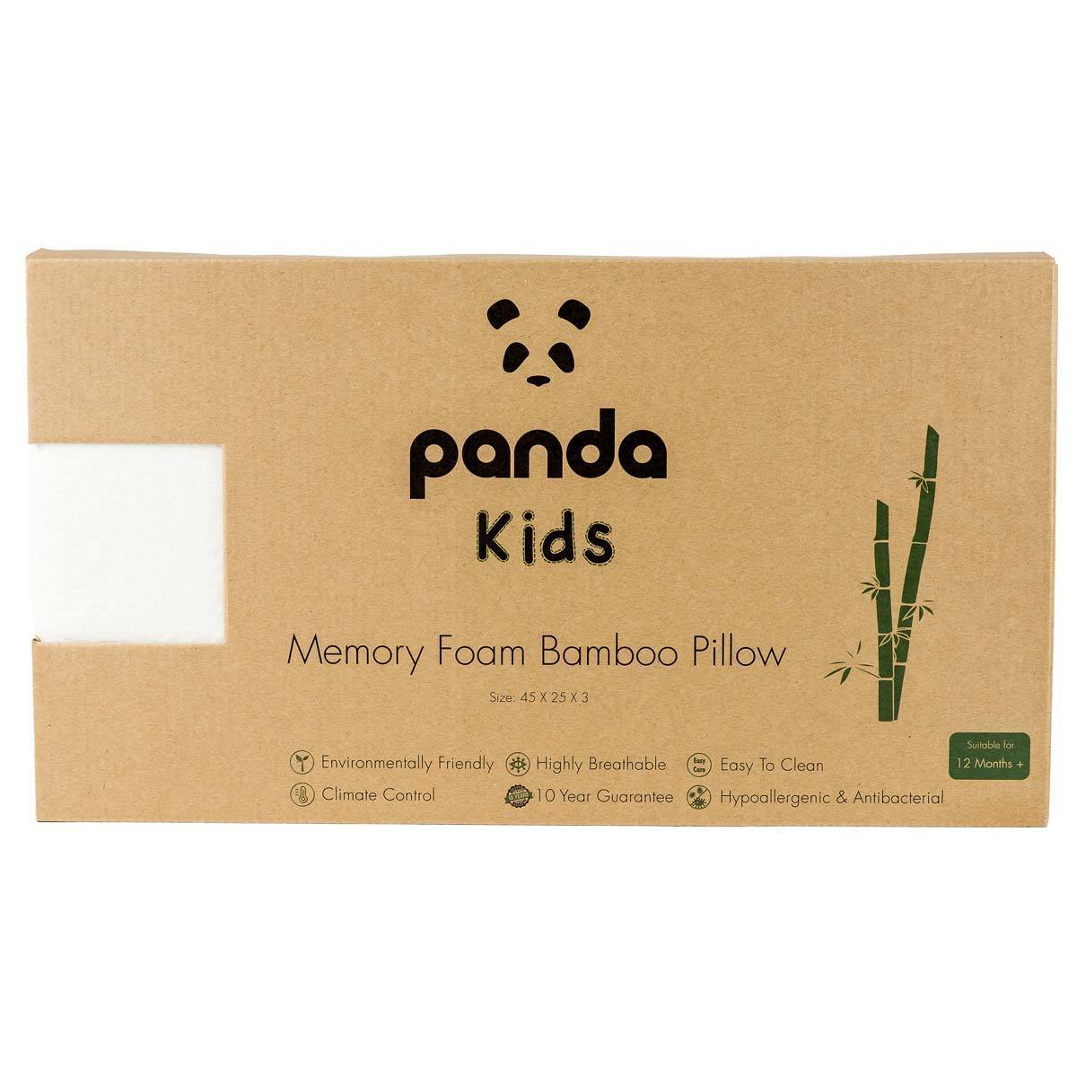 Panda baby memory foam bamboo pillow 45x25x3 cm, UK version