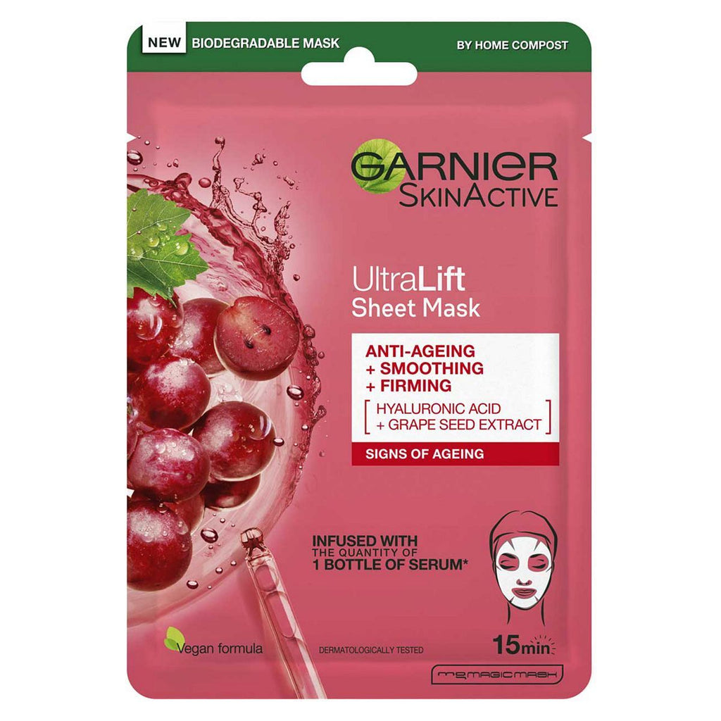 Garnier Ultralift Anti Ageing Radiance Boosting Face Sheet Mask 28g