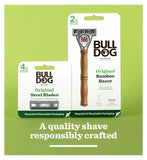 Bulldog Skincare bamboo razor handle with 2 refills - British product