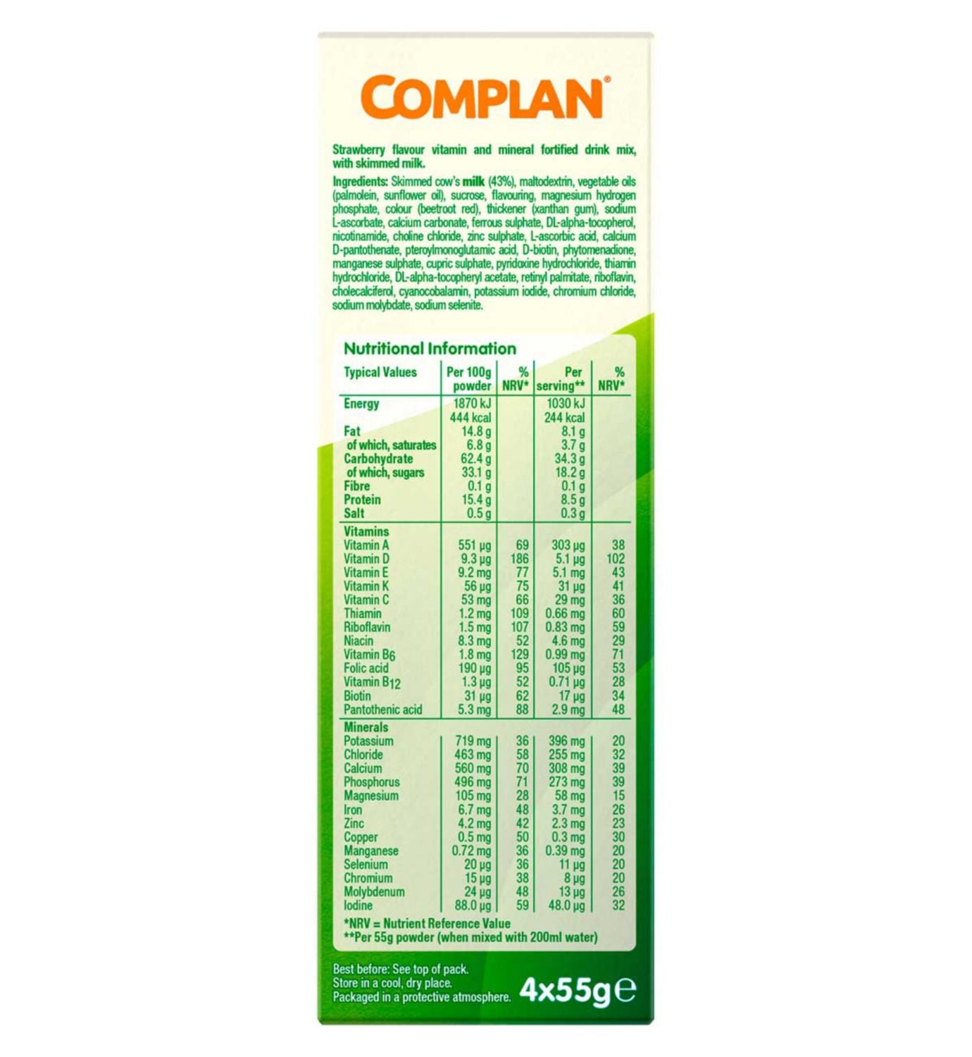 Complan Strawberry Nutritional Drink Mix 16 Sachets - British product