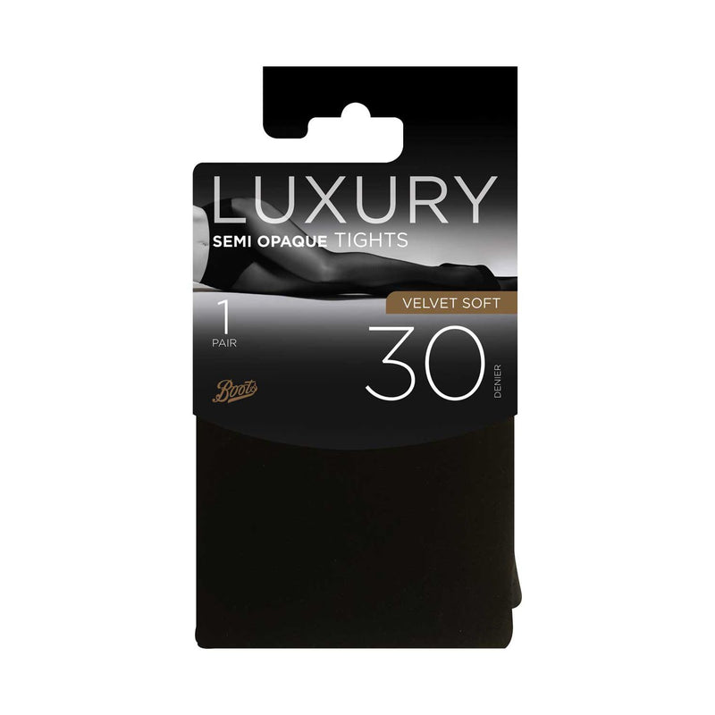 Boots brand velvet soft tights black XL size pack - British product