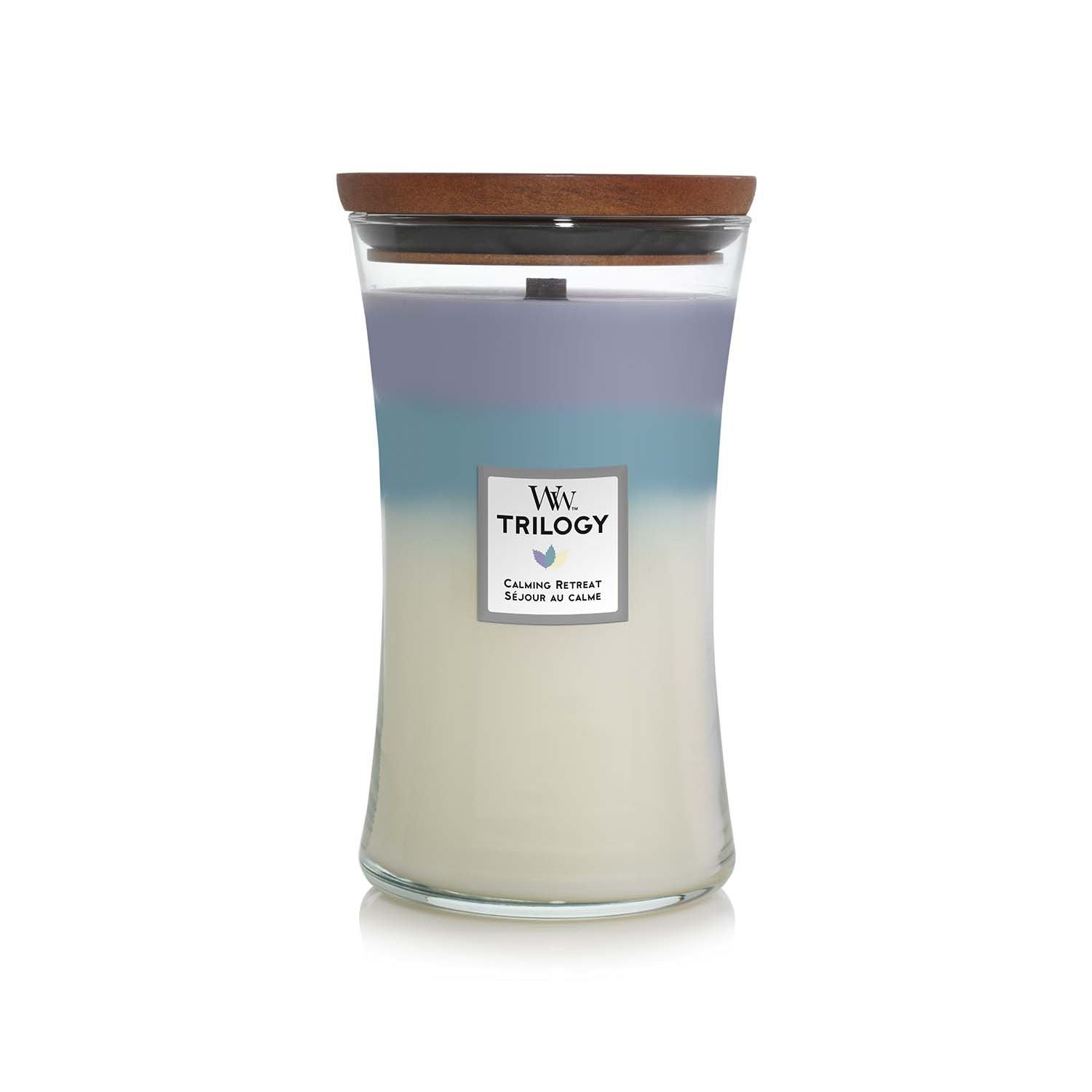 WoodWick Calming Retreat candle trilogy large jar, UK version
