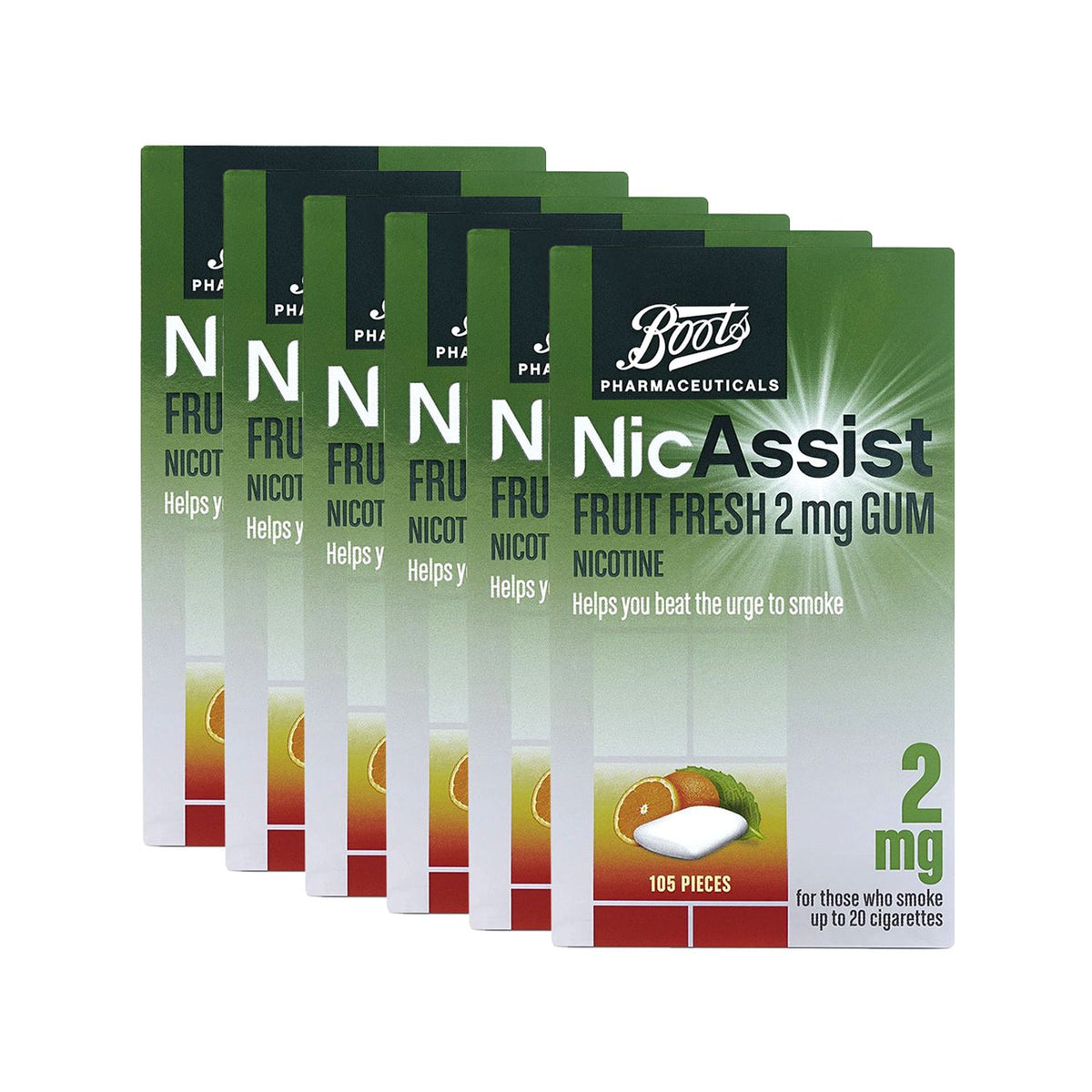 NicAssist fruit gum 2mg bundle 630 pieces, imported from the UK
