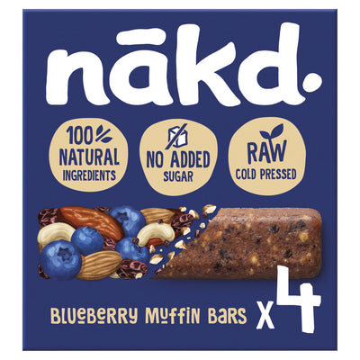 Boots Nakd Raw Fruit & Nut Wholefood Bars Blueberry Muffin 4 x 35g- Buy online at McGrocer