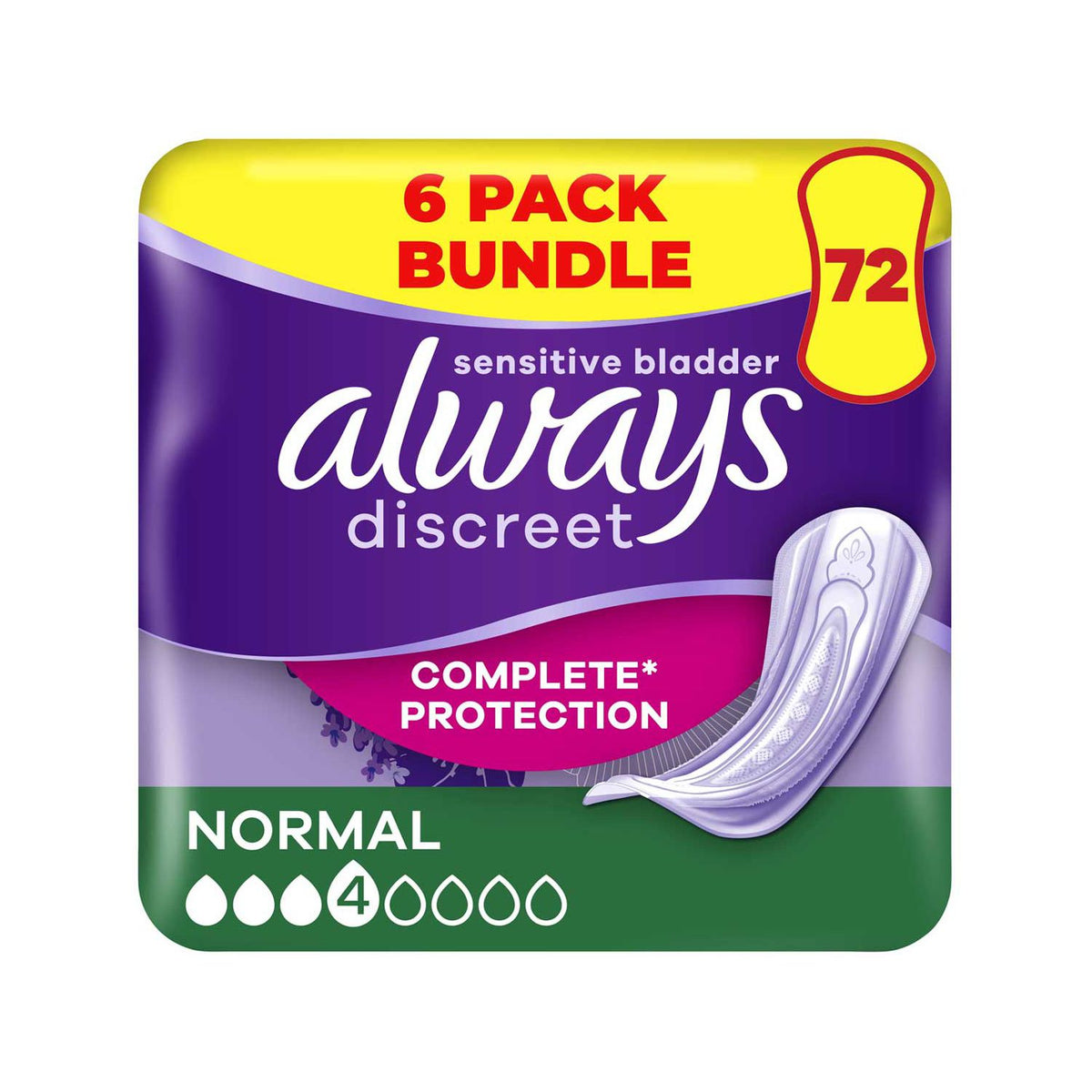 Always Discreet protections pour fuites urinaires Normal lot de 72, version UK
