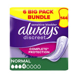 Always Discreet incontinence pads normal 144 pack (British brand)