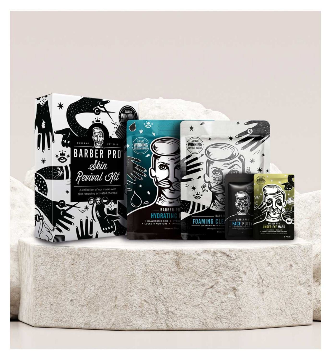 Barber Pro Skin Revival Kit Men's Skincare Set - British product