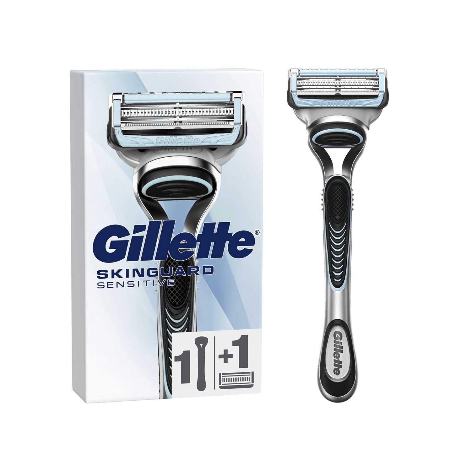 Gillette SkinGuard Sensitive Rasierer, 1 Griff 1 Ersatz, britische Version