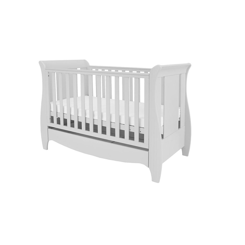 Tutti Bambini Roma Space Saver Sleigh Cot Bed with Under Bed Drawer - Dove Grey