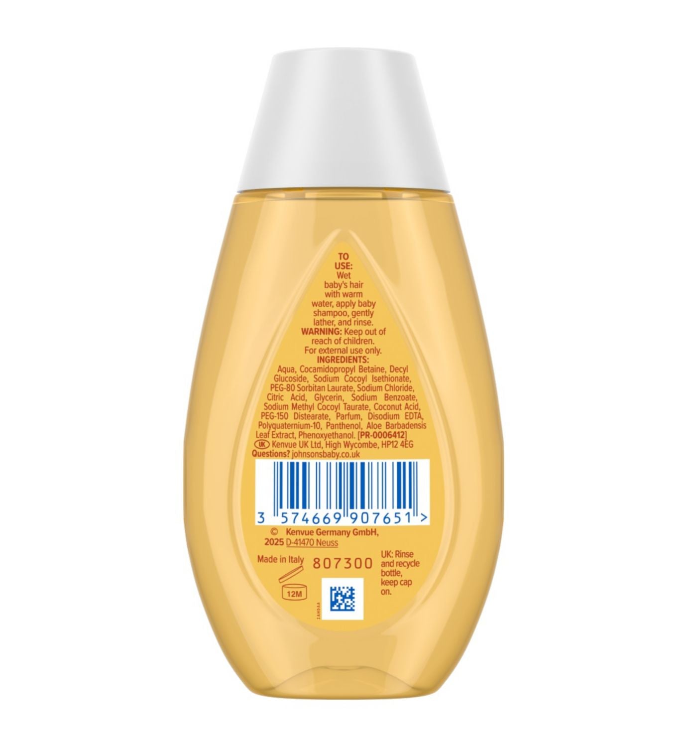 Shampooing pour bébé JOHNSON'S 100ml - Produit britannique