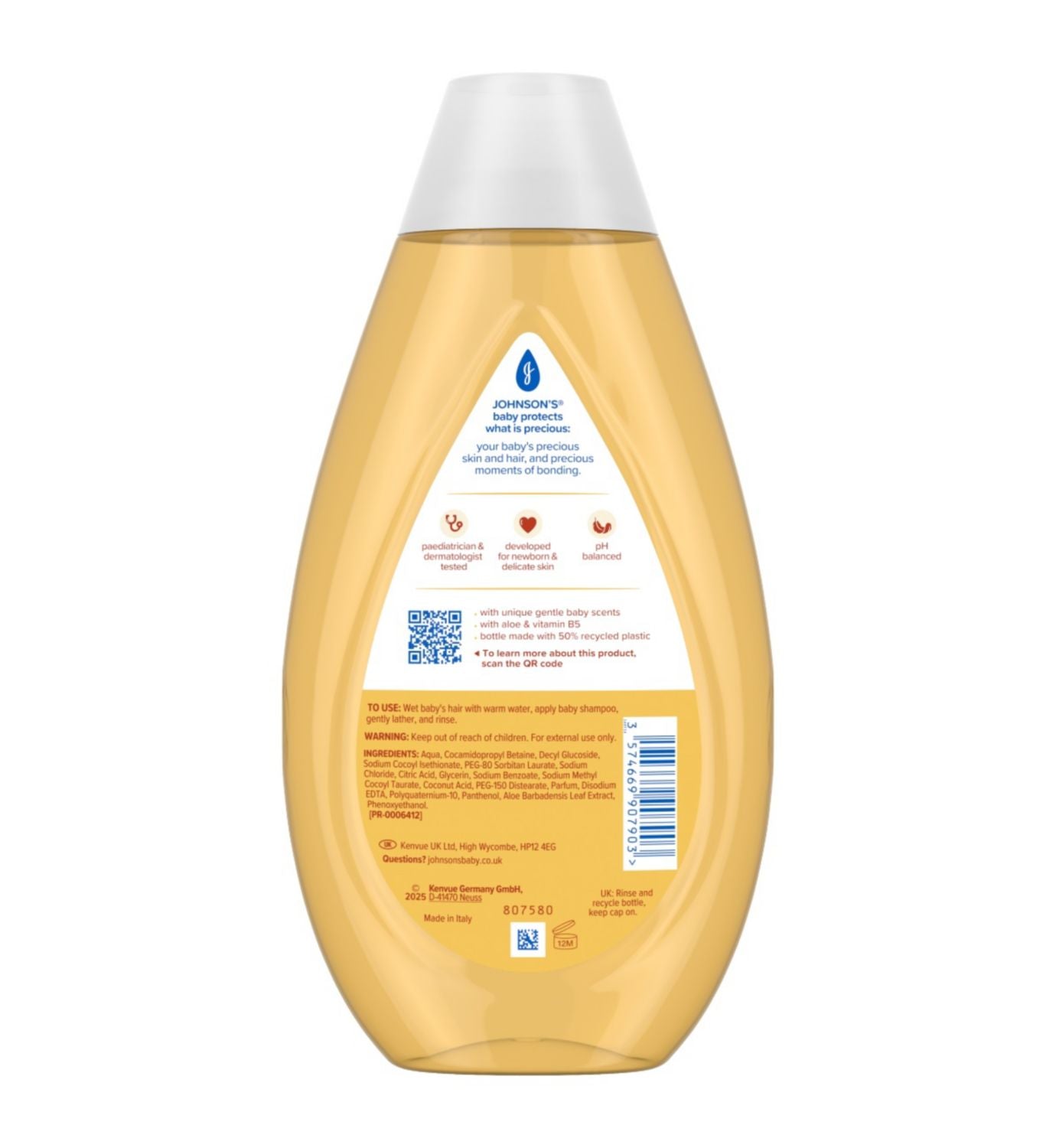 JOHNSON'S baby shampoo 500ml, imported from the UK