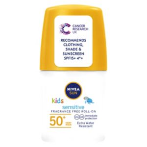Boots NIVEA SUN Kids Sensitive Sun Cream SPF50+ Roll-on 50ml- Buy online at McGrocer