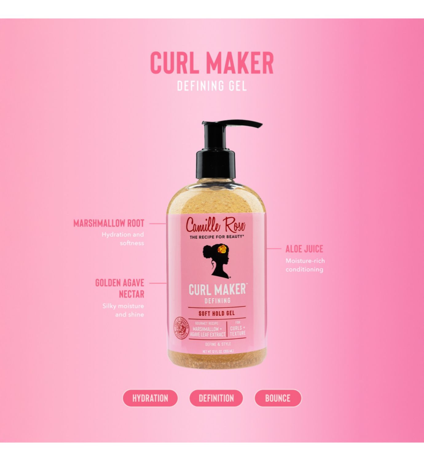 Camille Rose Curl Maker curling jelly 355ml - British product