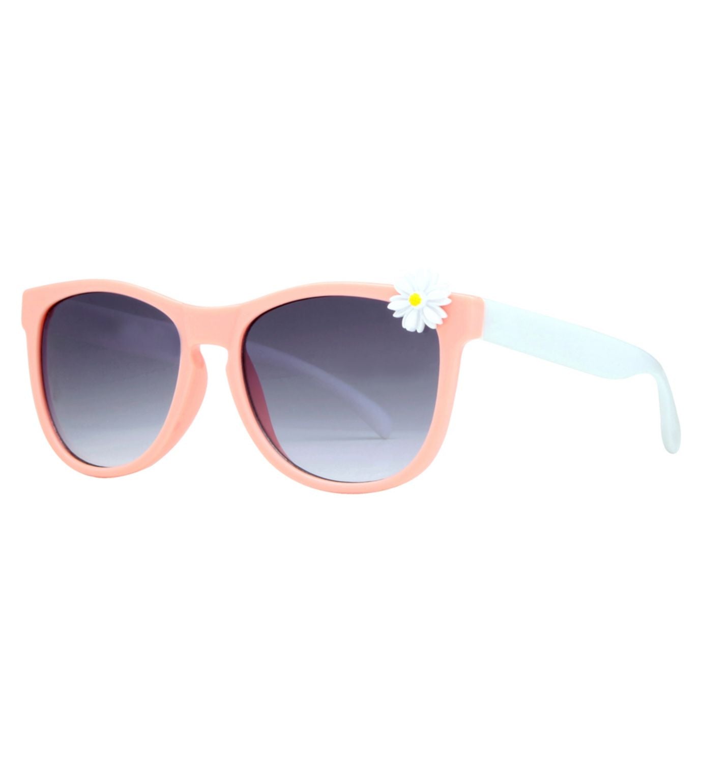 Lunettes de soleil pour enfants Boots - monture rétro pêche et blanche (marque britannique)