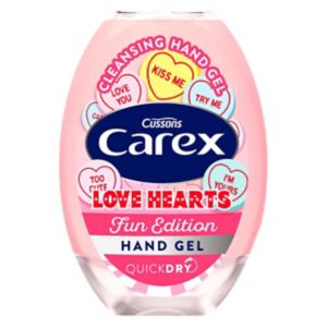 Carex Love Hearts Hand Gel 50ml bottle - British product