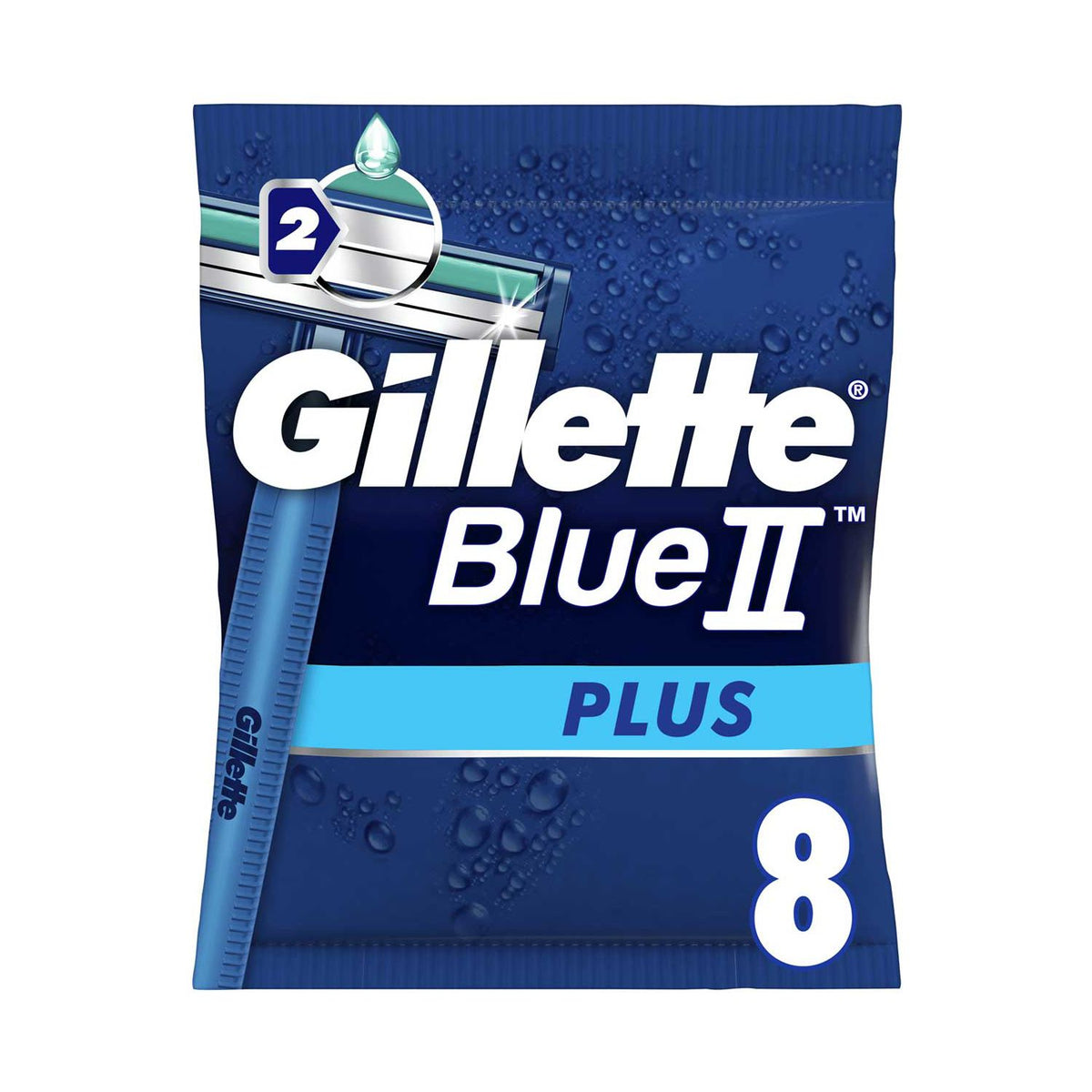 Gillette BlueII Plus disposable razors x8, imported from the UK