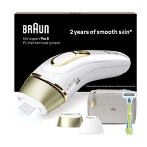 Braun Silk Expert Pro 5 Appareil d'épilation Blanc Or PL5124