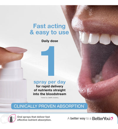 Boots BetterYou Spray Buccal Quotidien Vitamine D 1000 UI Menthe Poivrée 15ml - Achetez en ligne sur McGrocer