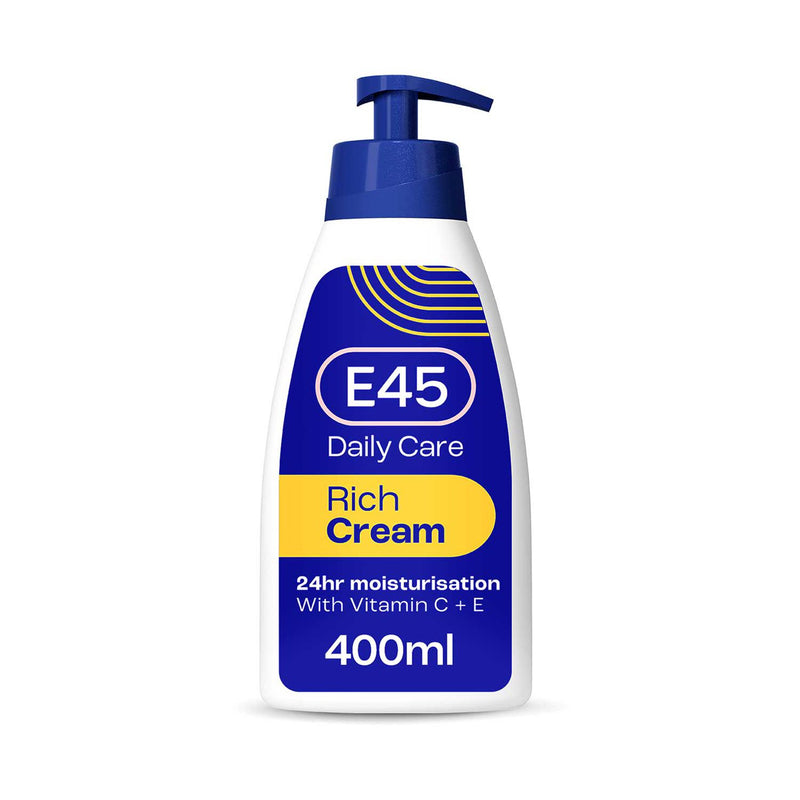 E45 Rich 24h Moisturiser Cream 400ml, imported from the UK