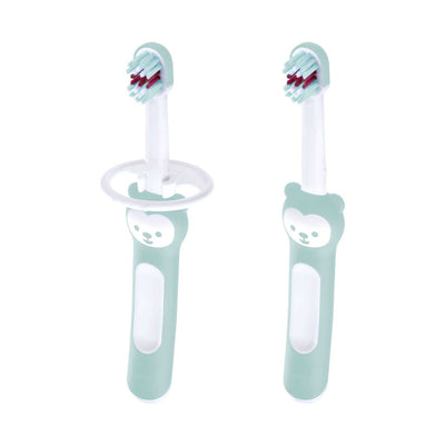 Boots MAM Baby's Brush with Safety Shield Baby Toothbrush Double Pack Blue- Buy online at McGrocer