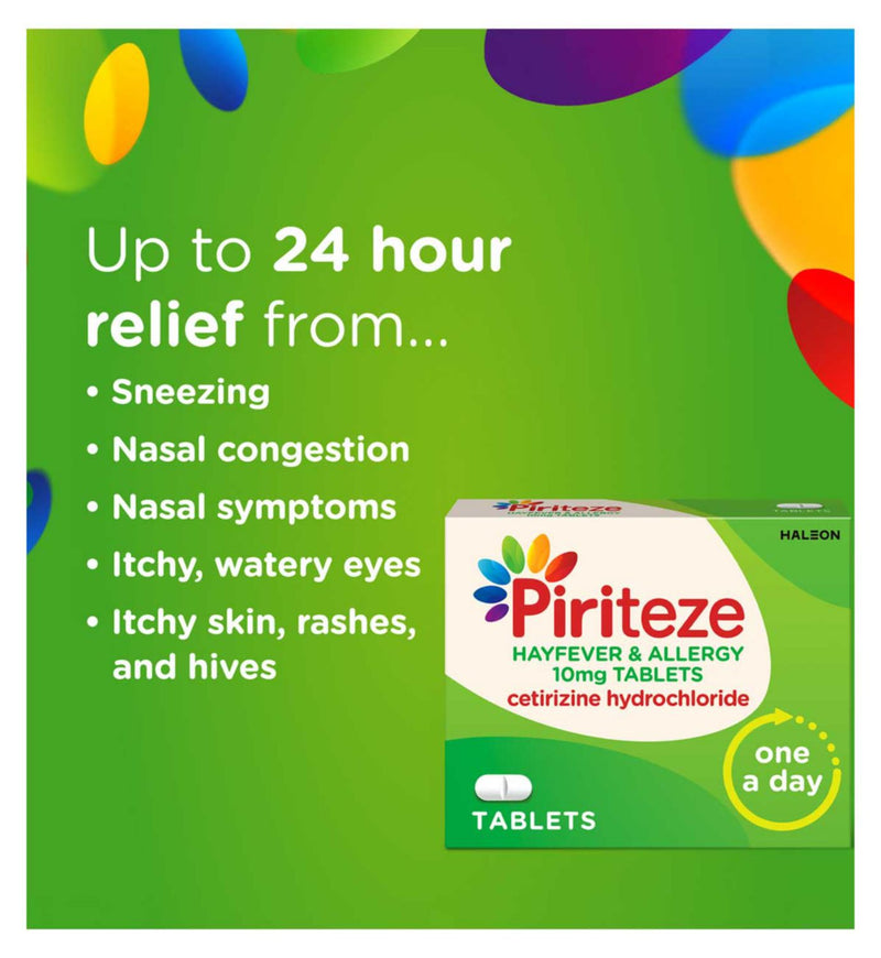 Piriteze Cetirizine antihistaminique comprimés 14 pack, importé du Royaume-Uni