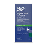 Boots Rhume et grippe nocturnes 200 ml, importé du Royaume-Uni