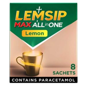 Lemsip Max All in One sitrongsmak pulverposer forkjølelse lindrende medisin 8pk
