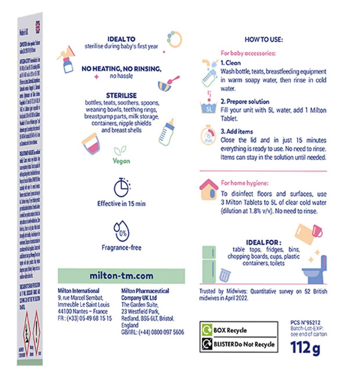 Milton sterilising tablets 40 pack, UK version