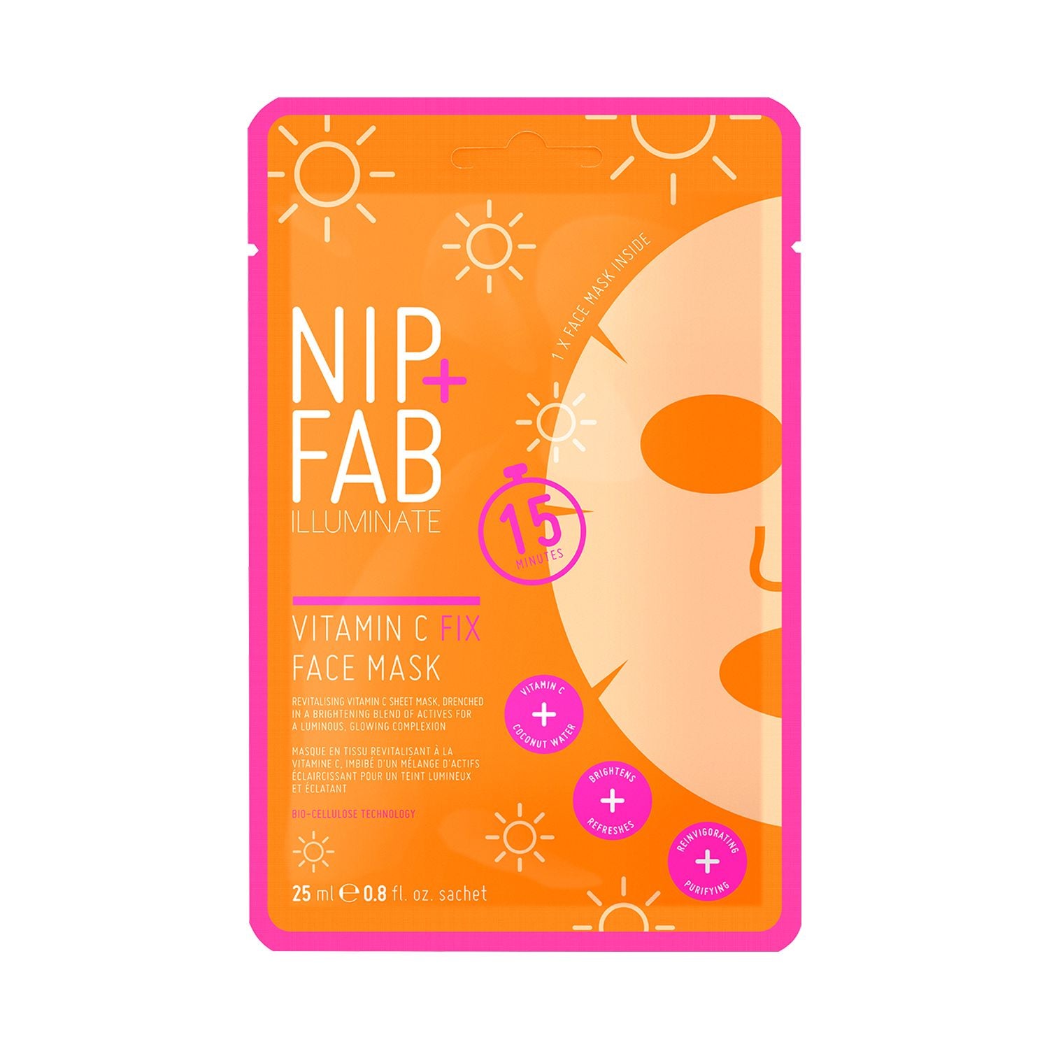Nip+Fab sheet mask Vitamin C 18g, imported from the UK