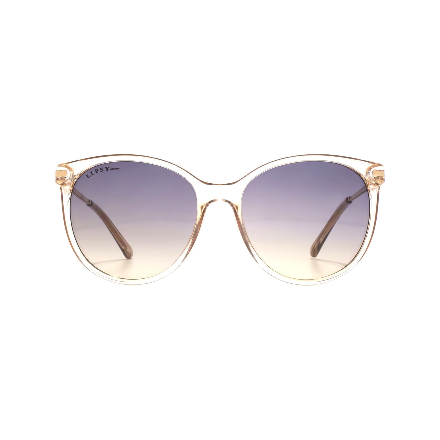Lipsy sunglasses pale peach rose gold round frame, UK version