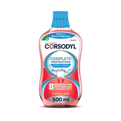 Boots Corsodyl Complete Protection Gum Care Mouthwash Extra Fresh 500ml- Buy online at McGrocer