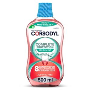 Corsodyl Complete Protection Gum Care Mouthwash Mild Mint 500ml - British product