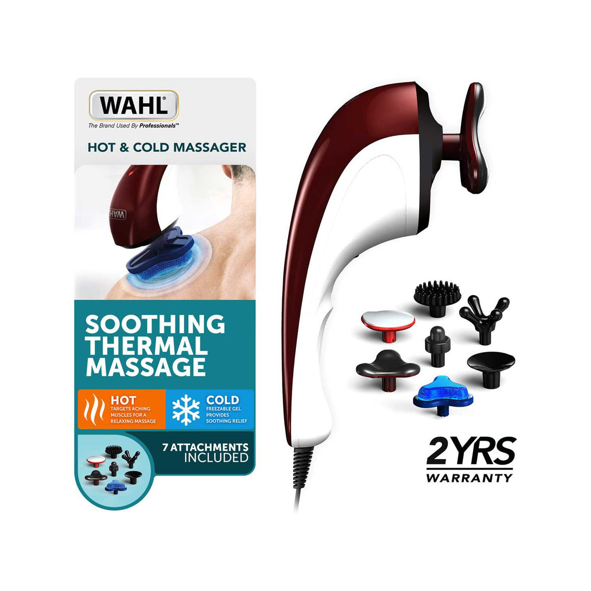 Wahl hot cold massager with attachments - British product