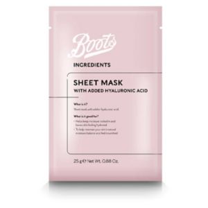 Boots Ingredients Hyaluronic Acid Sheet Mask - British product