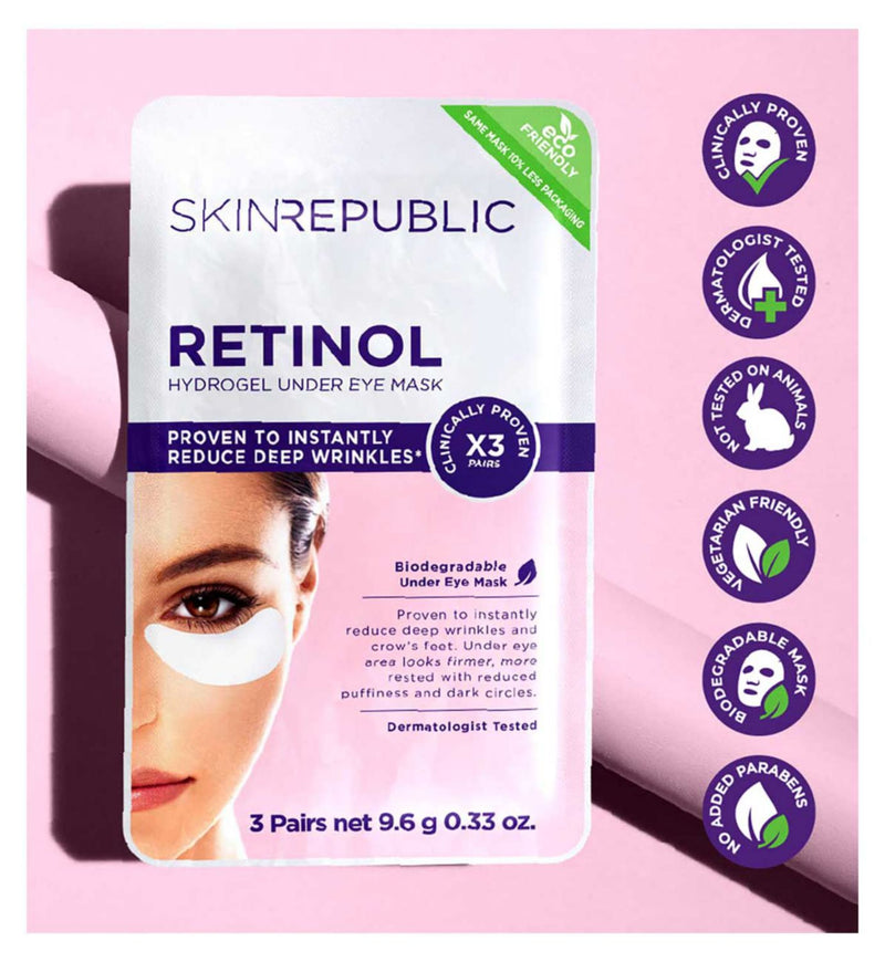 Skin Republic Retinol Hydrogel Augenpads 33ml, importiert aus dem Vereinigten Königreich