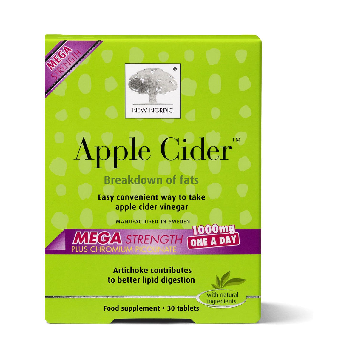 New Nordic Apple Cider Mega Strength 1000mg 30 tablets, imported from the UK