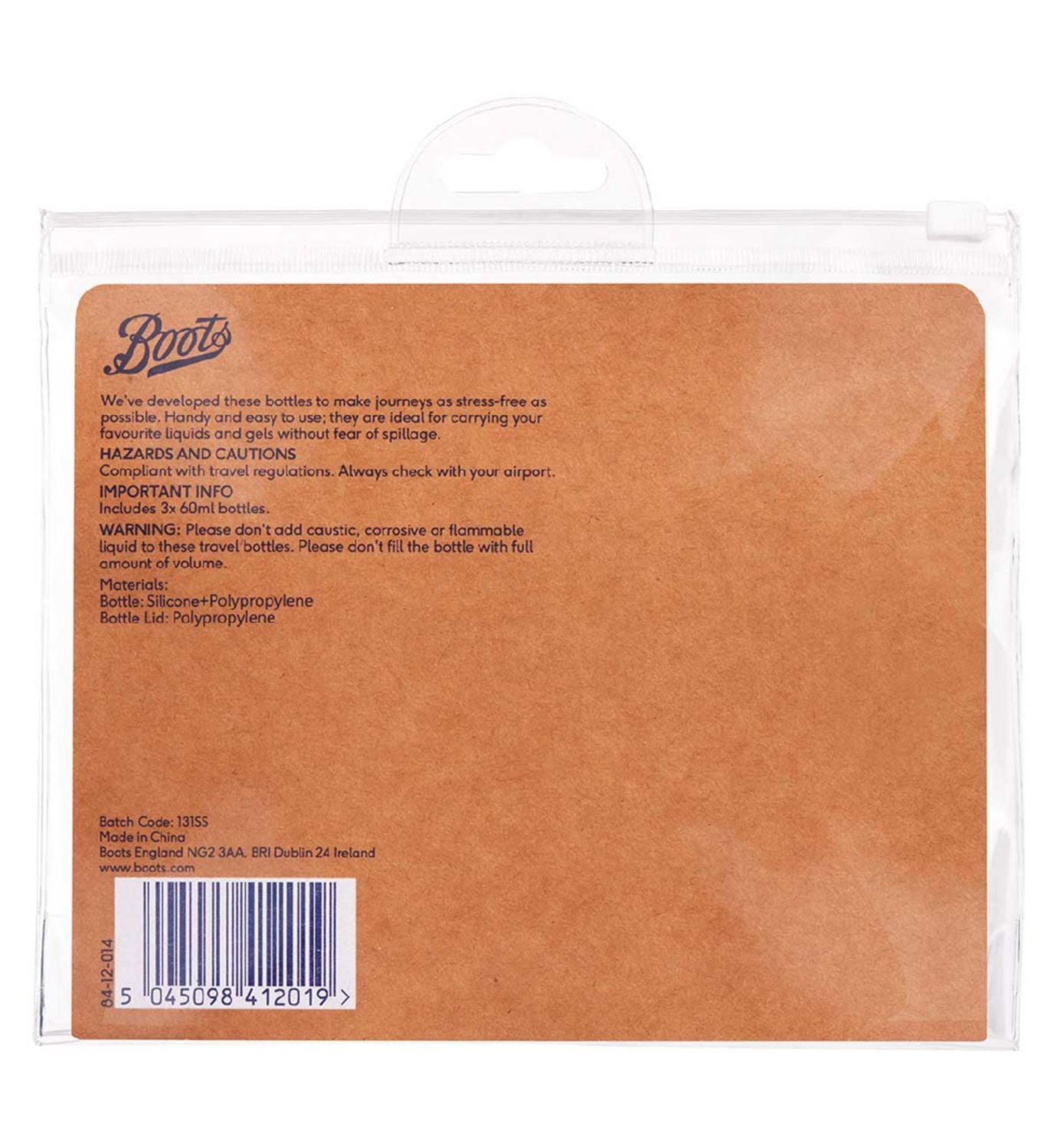 Boots travel squeezy bottles set of 3 - British product