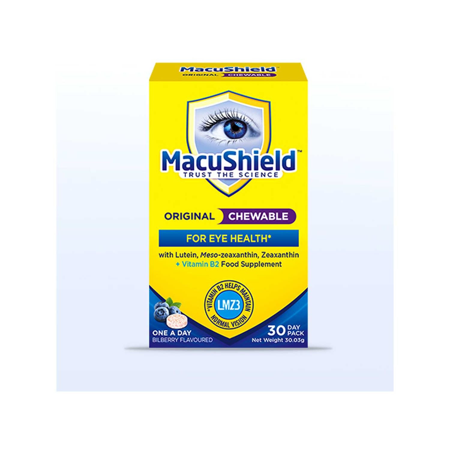 Macushield original chewable eye supplement 30 tablets (British brand)