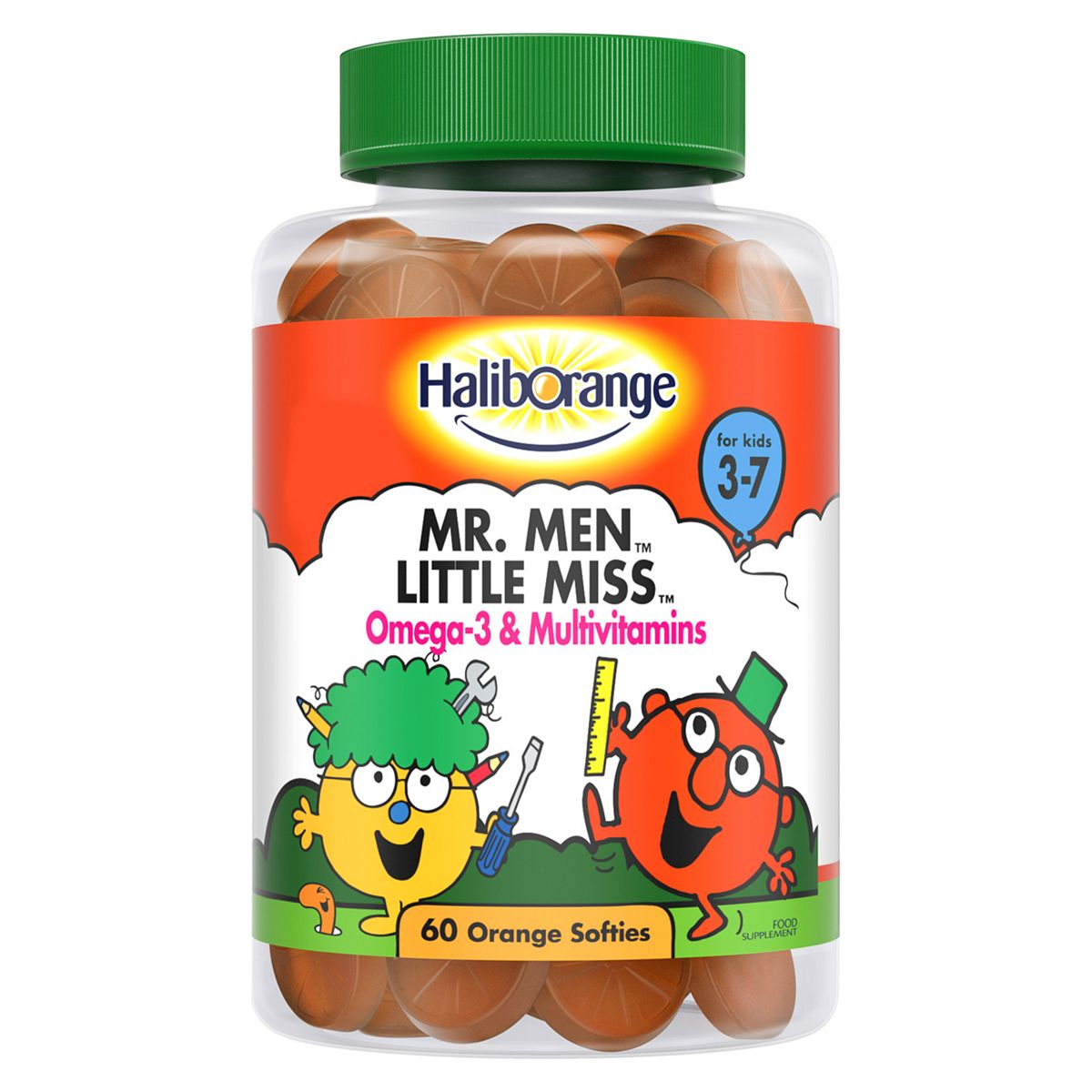 Haliborange for Kids 3-7 Mr. Men Little Miss Omega-3 & Multivitamins - 60 Orange Softies GOODS Boots   