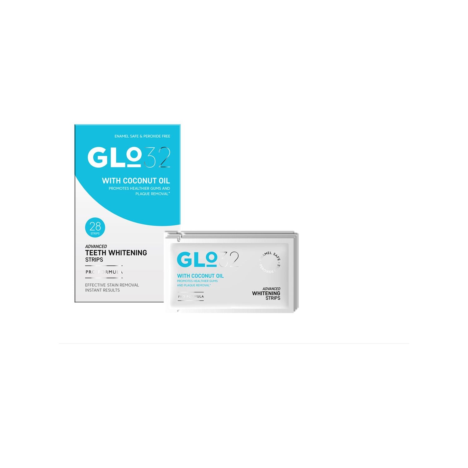 Glo32 teeth whitening strips x28, imported from the UK